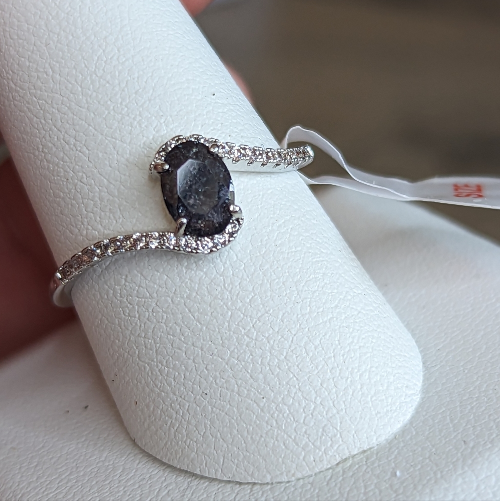Bomb Party- size 10 ring- "Too Darling" Black Ice Crystal